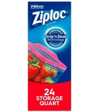 ZIPLOCK QT STORAGE BAGS 24 CT Q