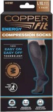COPPER FIT COMP SOCK HI BLK X/L
