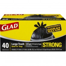 GLAD TRSH QUICK-T BLK 30G 4/40C