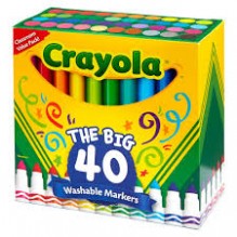 CRAYOLA WASHABLE MARKERS 40CT