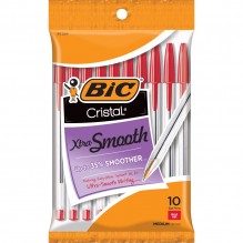 BIC/PEN STIC CRYSTL RED MD 10PK