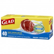 GLAD FREEZER ZIPPER QRT 9/40CT