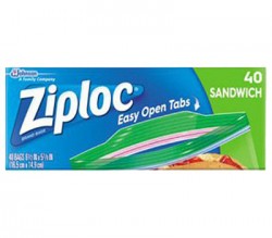 ZIPLOCK SANDWICH BAGS 40 CT