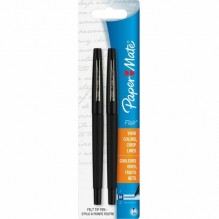 PAPERMATE FLR FELT 2PK BLK MKR