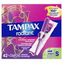 TAMPAX 42'S RADIANT SPR TAMPONS