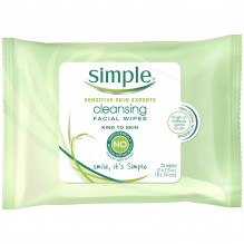 SIMPLE CLEANS FACE WIPES 25 CT