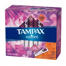 TAMPAX RADIANT 28CT SUPER PLUS