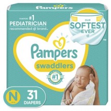 PAMPERS SWADDLER SZE 0 31CT NEW
