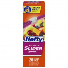 HEFTY SLIDER BAGS QT 20CT FRZR