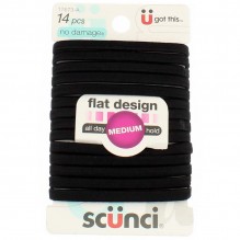 SCUNCI 14PK ELAST NO DAM BLACK