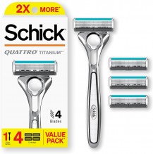 SCHICK QUAT TITAN RZR 1PK/4REFL