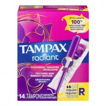 TAMPAX RADIANT REG ABS UNS 14CT