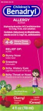 BENADRYL CHILD LIQ CHERRY 4 OZ