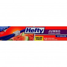 HEFTY SLIDER BAG JUMBO 12 CT