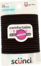 SCUNCI N/D ELASTIC BROWN 18PK