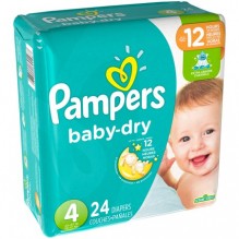 PAMPERS BABY DRY SIZE 4 24CT