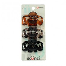 SCUNCI HAIR CLIPS JAW CLIP 3PK