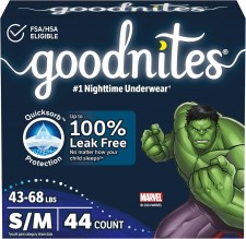GOODNITES BOY S/M 6-8 44CT