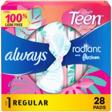 ALWAYS 28 CT REG MAXI TEEN