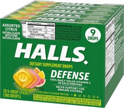 HALLS STK 9'S 20/BX DEFNS-VIT C