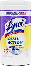 LYSOL DUAL ACTION WIPES CTR 75C