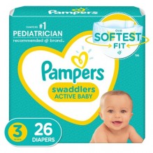 PAMPERS SWADDLER SZE 3 26CT ACT