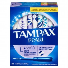 TAMPAX PEARL 18'S LITE UNSCNTED