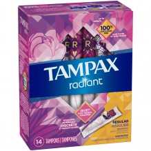 TAMPAX RADIANT REG ABS UNS 14CT