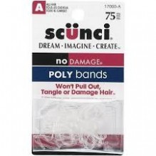 SCUNCI MINI CLEAR POLYBAND 75PK